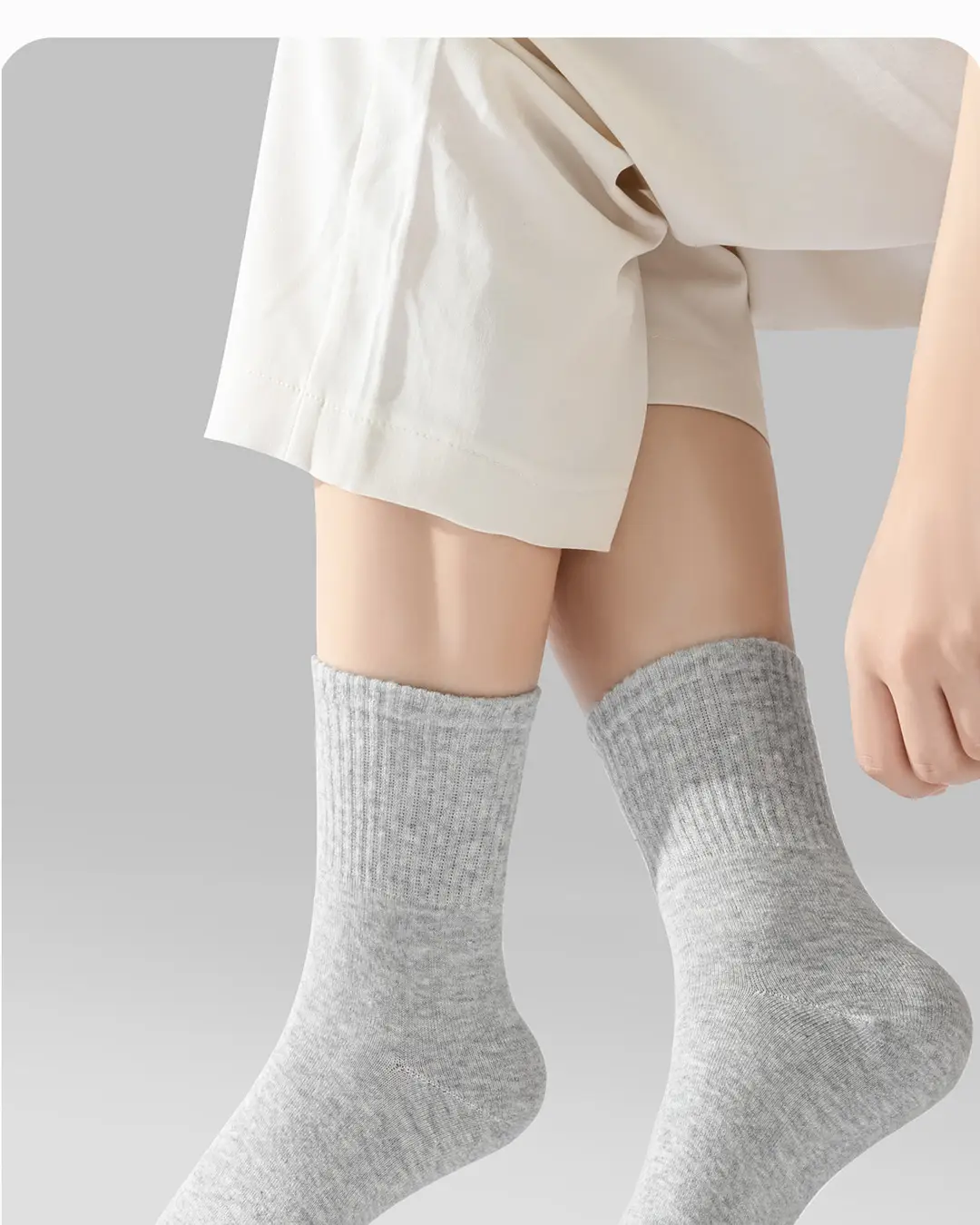 Men's White Mid-Calf Socks, Thin Short Socks for All Seasons, Sweat-Absorbent Women's Socks, Anti-Odor, Breathable, Disposable Daily Socks — feature 27