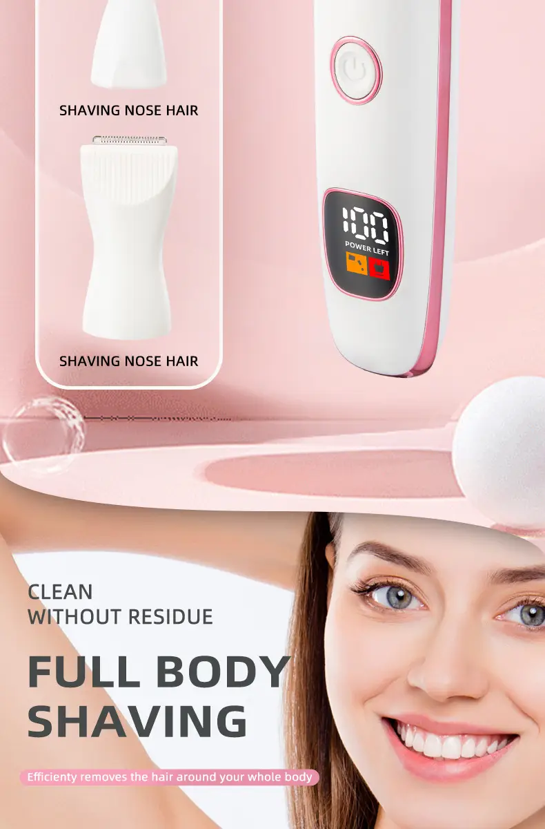 Five-In-One Hair Trimmer, Hair Removal, Body Hair Removal, Private Hair Trimmer, Electric Shaver, Portable for Women — feature 3