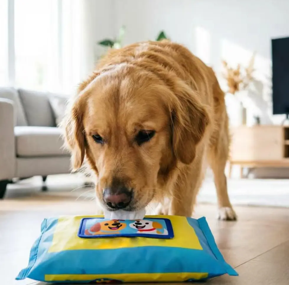 Pet Wet Wipes Toy for Dogs, Boredom-Relief, Teeth-Grinding, Educational, Food-Hiding Gadget, Realistic Tissue Paper Toy — feature 3