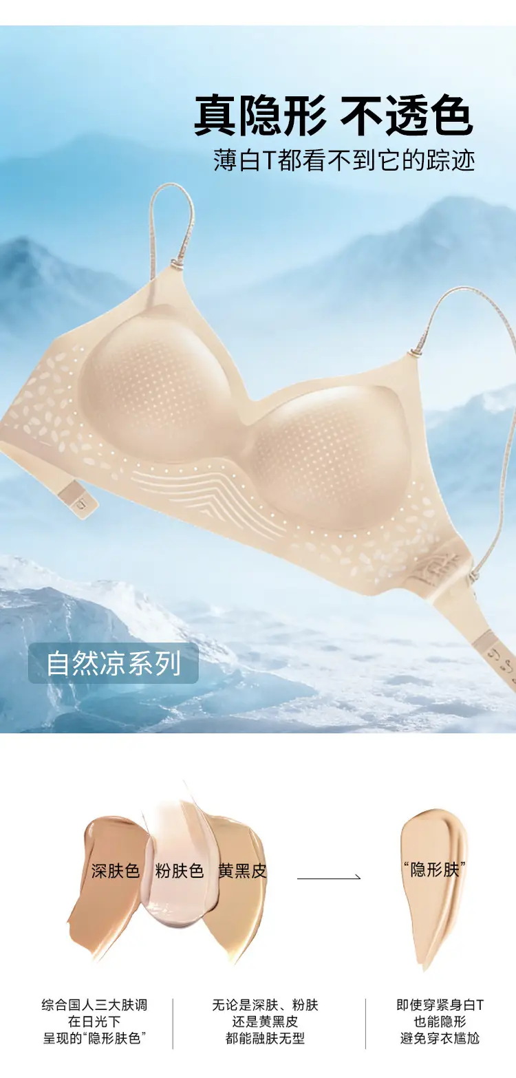 Large Backless Invisible Foundation-Like Bra for Women, Push-Up Beauty Back, Ice-Skin Cooling Sensation, Fixed Cup, Seamless Bra, Summer Thin Style — feature 7