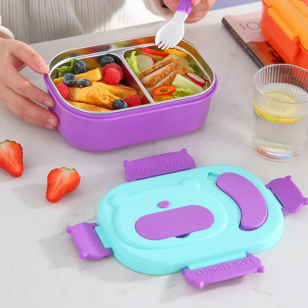 Lunch Box for Office Workers, Lunch Box for Students and Children, Cutlery, Spoon, High-Looking Stainless Steel Preservation Box, Food Grade