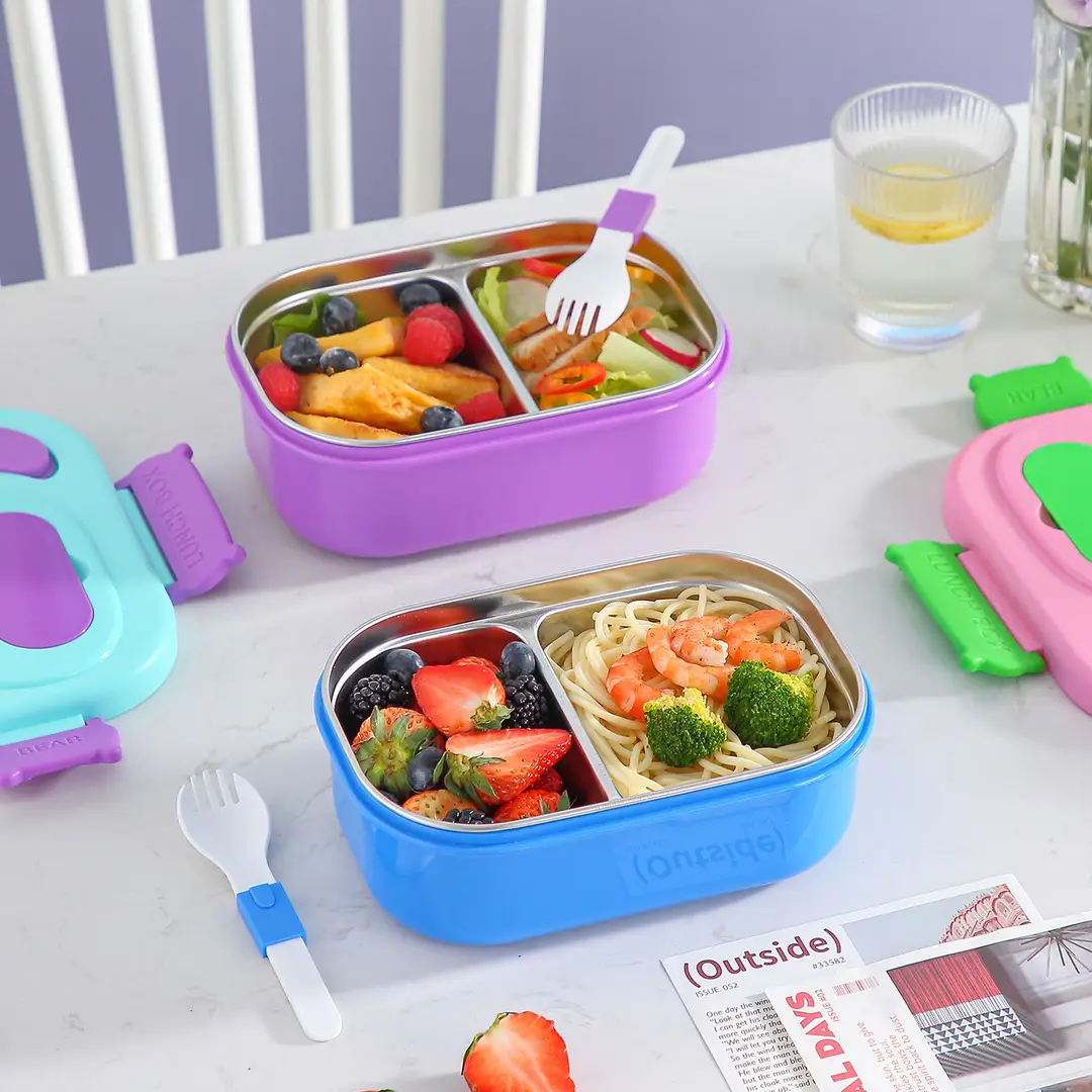 Lunch Box for Office Workers, Lunch Box for Students and Children, Cutlery, Spoon, High-Looking Stainless Steel Preservation Box, Food Grade