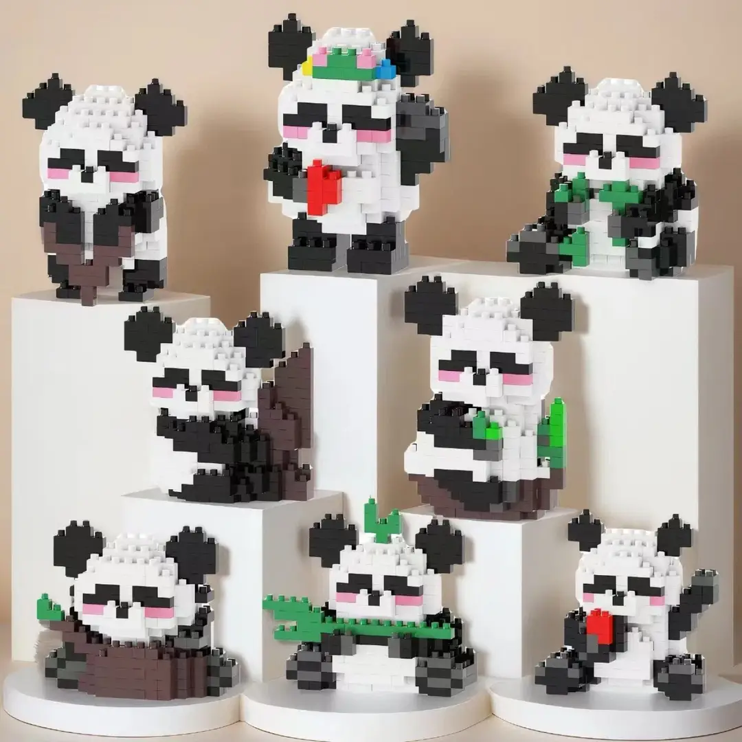 Compatible with Lego Panda Building Blocks, Micro-Particle Educational Puzzle Cartoon Figures, Children's Toys, Small Gifts, Blind Box Wholesale