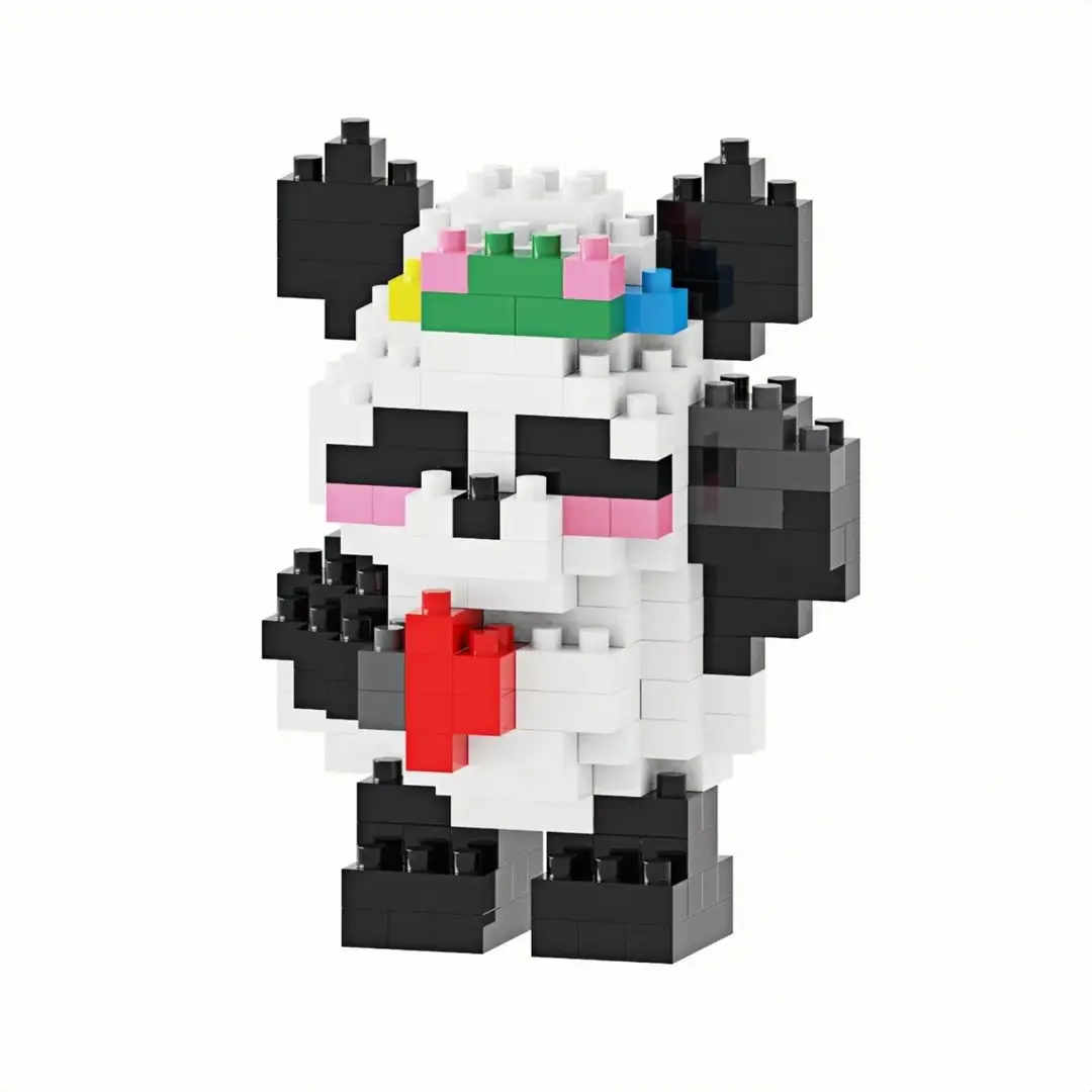 Compatible with Lego Panda Building Blocks, Micro-Particle Educational Puzzle Cartoon Figures, Children's Toys, Small Gifts, Blind Box Wholesale