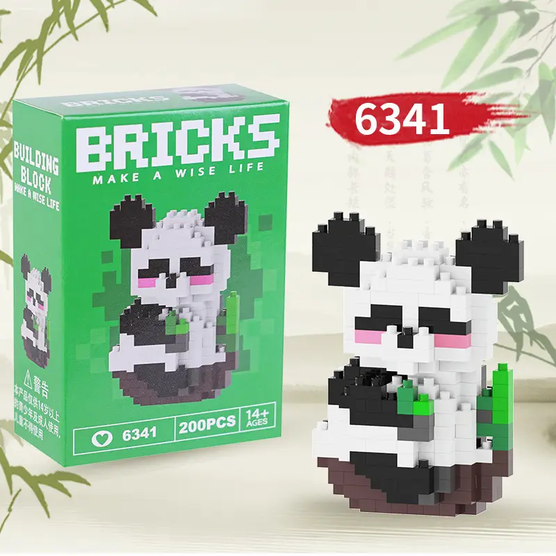 Compatible with Lego Panda Building Blocks, Micro-Particle Educational Puzzle Cartoon Figures, Children's Toys, Small Gifts, Blind Box Wholesale