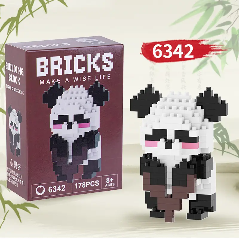 Compatible with Lego Panda Building Blocks, Micro-Particle Educational Puzzle Cartoon Figures, Children's Toys, Small Gifts, Blind Box Wholesale