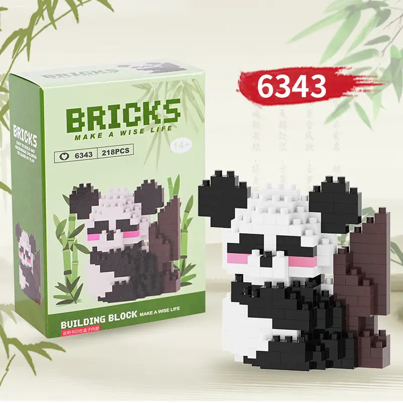 Compatible with Lego Panda Building Blocks, Micro-Particle Educational Puzzle Cartoon Figures, Children's Toys, Small Gifts, Blind Box Wholesale