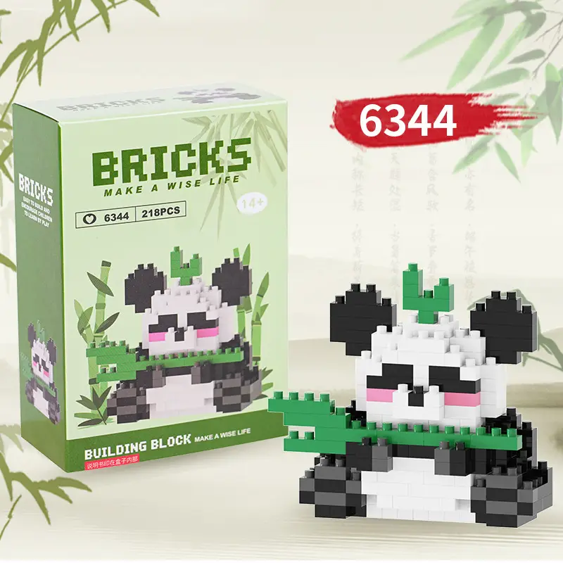 Compatible with Lego Panda Building Blocks, Micro-Particle Educational Puzzle Cartoon Figures, Children's Toys, Small Gifts, Blind Box Wholesale