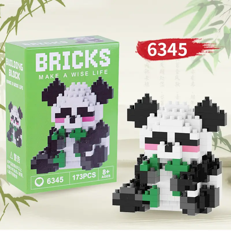 Compatible with Lego Panda Building Blocks, Micro-Particle Educational Puzzle Cartoon Figures, Children's Toys, Small Gifts, Blind Box Wholesale