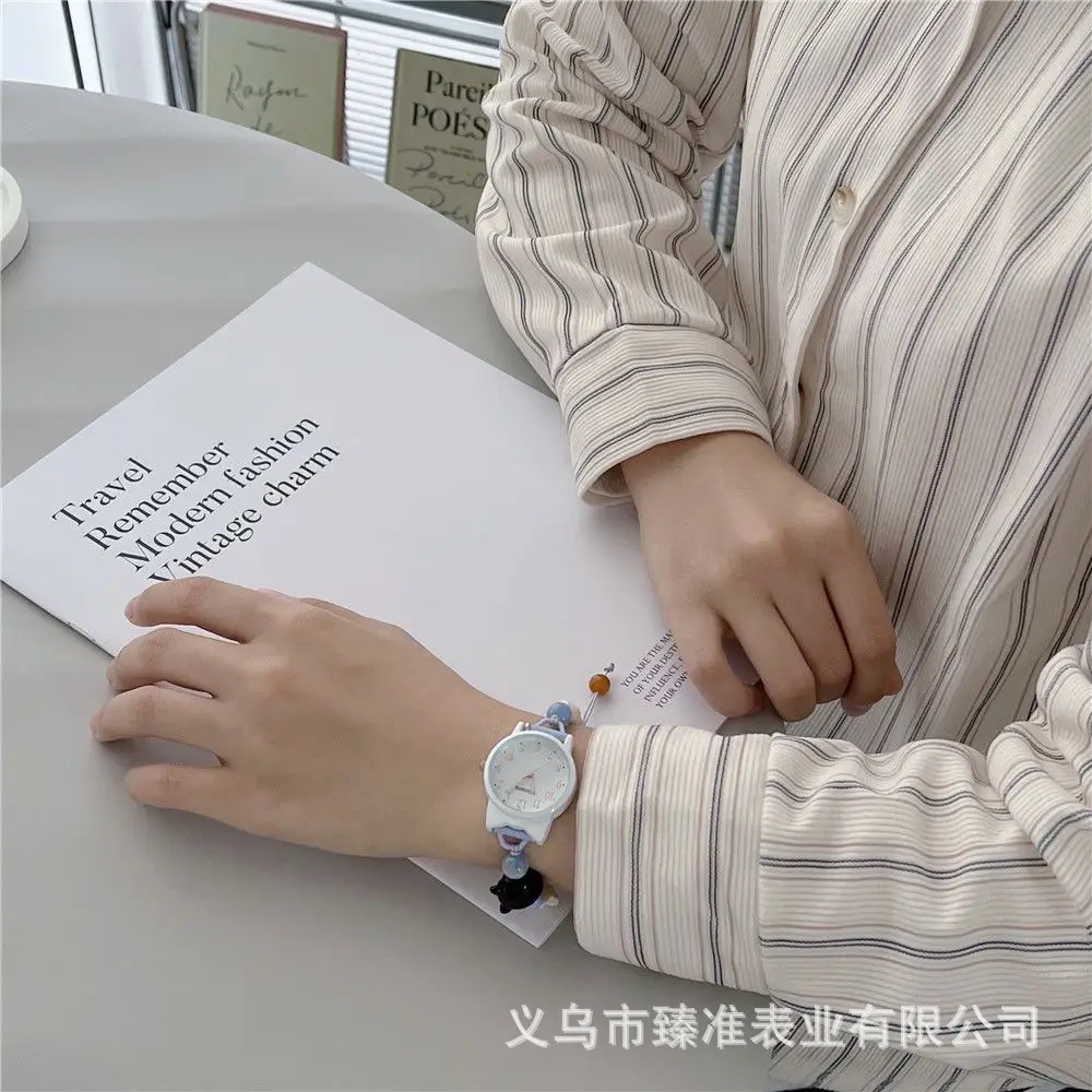 Cute Cat Beaded Bracelet Watch for Women, Ins Style Niche Student Quartz Watch, Adjustable, Cross-Border Wholesale — feature 6