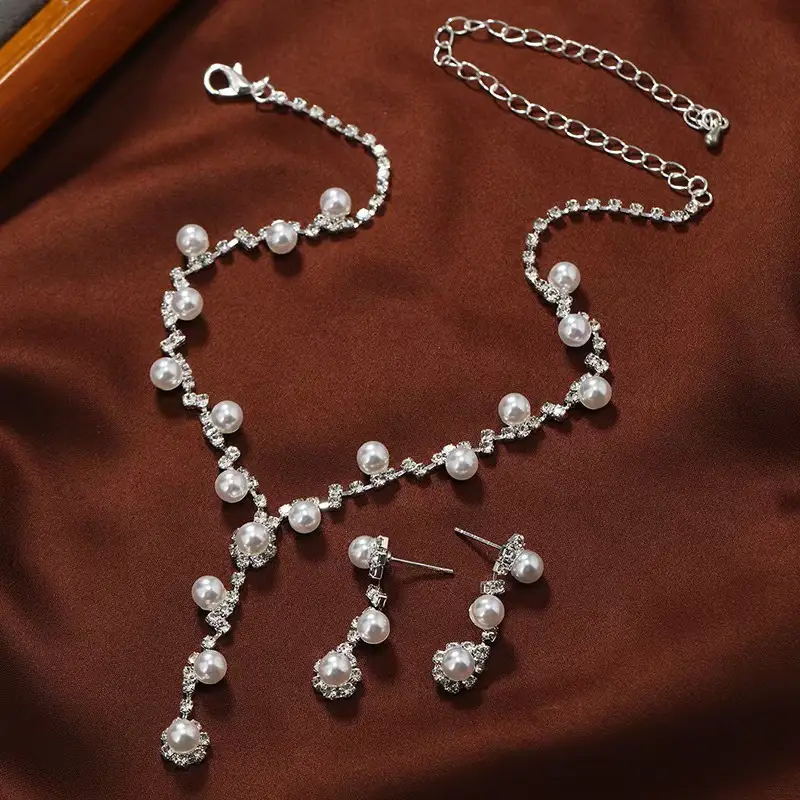 Cross-Border European and American Jewelry Sets, Bridal Necklaces and Earrings, Fashionable and High-End Jewelry, Versatile Clavicle Chain Accessories — feature 10