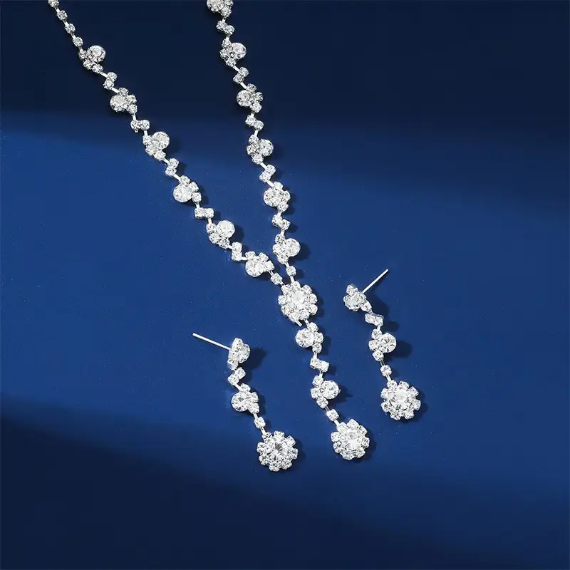 Cross-Border European and American Jewelry Sets, Bridal Necklaces and Earrings, Fashionable and High-End Jewelry, Versatile Clavicle Chain Accessories — feature 14