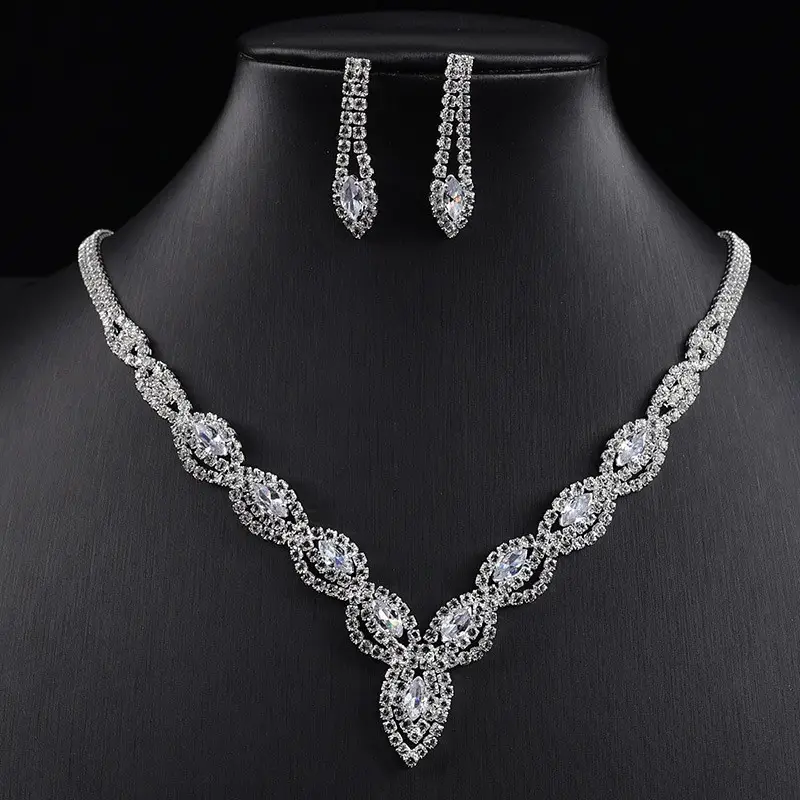 Cross-Border European and American Jewelry Sets, Bridal Necklaces and Earrings, Fashionable and High-End Jewelry, Versatile Clavicle Chain Accessories — feature 17