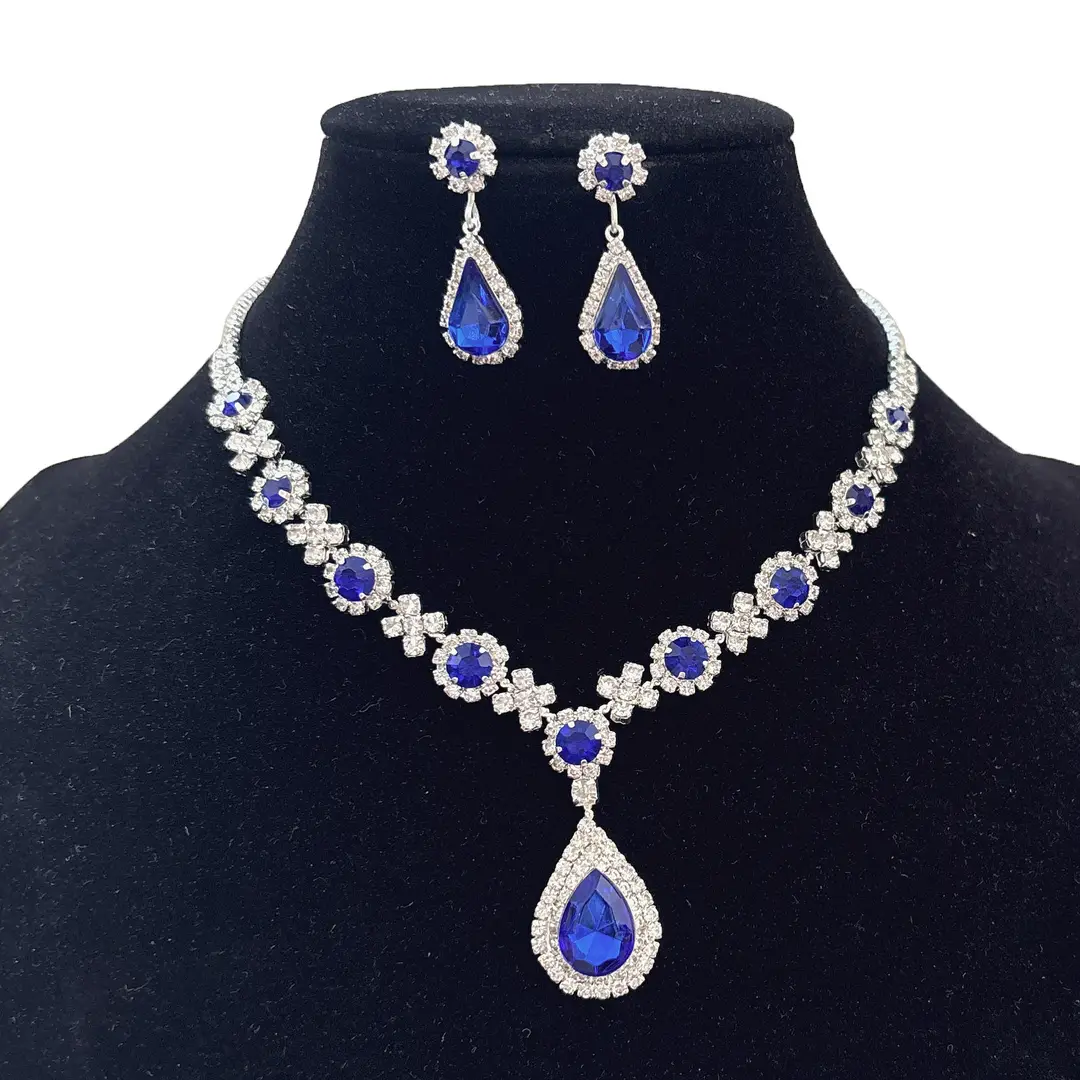 Cross-Border European and American Jewelry Sets, Bridal Necklaces and Earrings, Fashionable and High-End Jewelry, Versatile Clavicle Chain Accessories