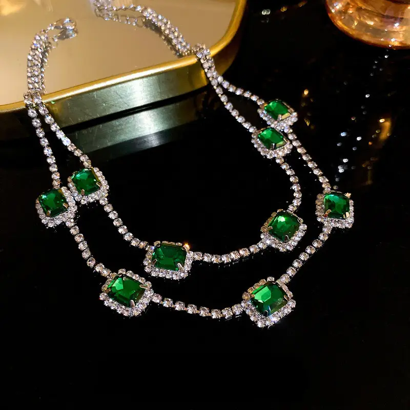Cross-Border European and American Jewelry Sets, Bridal Necklaces and Earrings, Fashionable and High-End Jewelry, Versatile Clavicle Chain Accessories