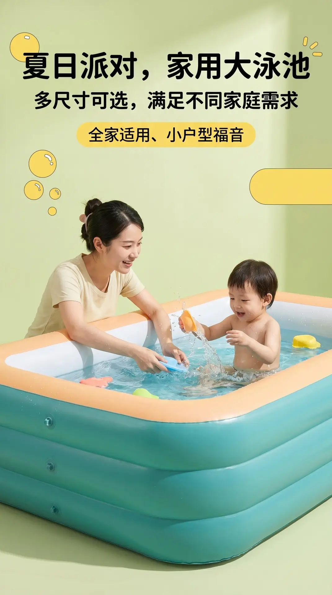 Inflatable Swimming Pool for Babies and Children, Indoor Swimming Pool, Large Foldable Swimming Pool for Home Use, Outdoor Play Pool — feature 1