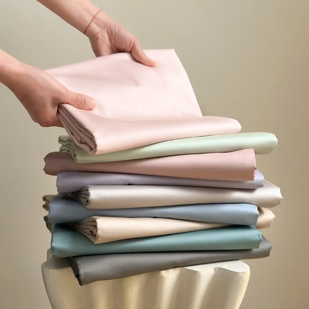 High-End 60-Count Long-Staple Cotton Pure Cotton Bed Sheet, Solid Color Pure Cotton Single-Piece Bed Cover, Soft and Silky Satin Series