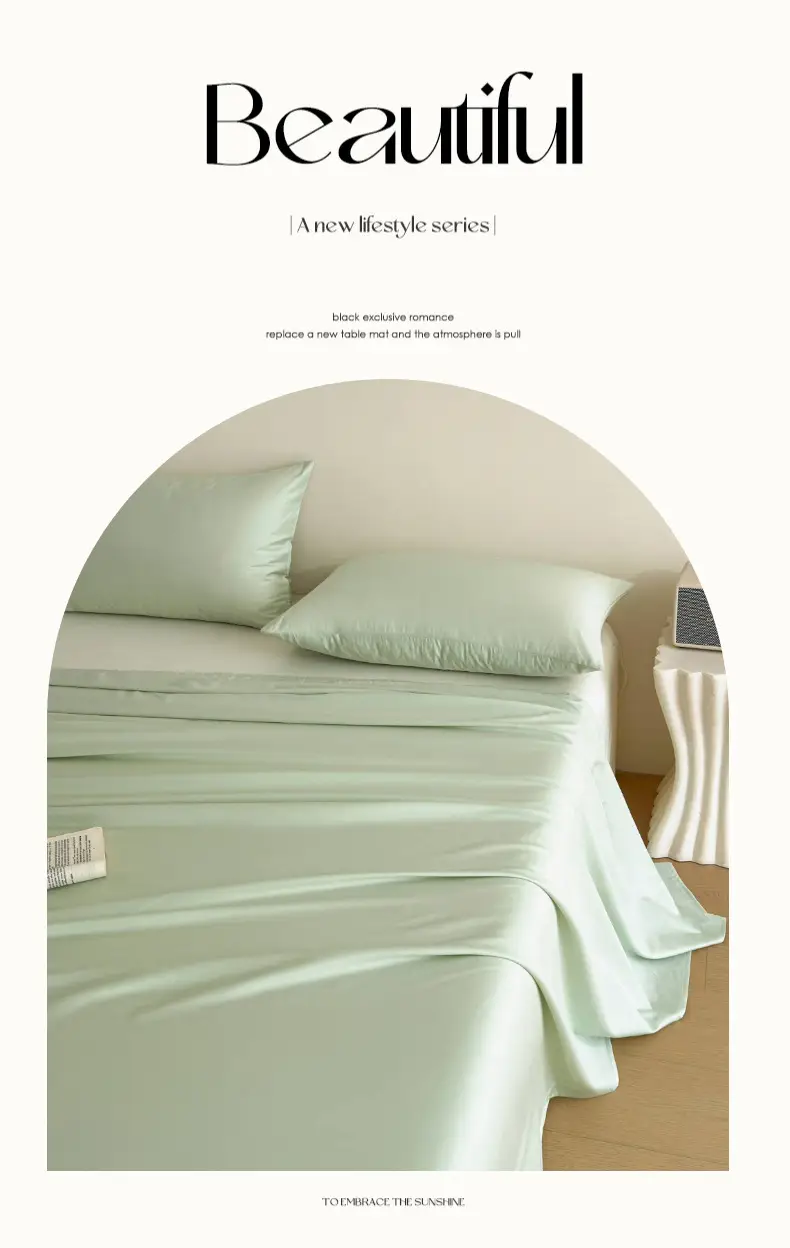 High-End 60-Count Long-Staple Cotton Pure Cotton Bed Sheet, Solid Color Pure Cotton Single-Piece Bed Cover, Soft and Silky Satin Series — feature 15