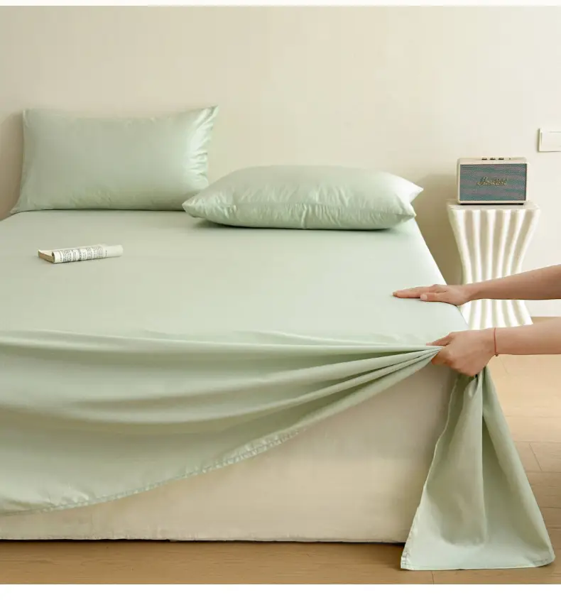 High-End 60-Count Long-Staple Cotton Pure Cotton Bed Sheet, Solid Color Pure Cotton Single-Piece Bed Cover, Soft and Silky Satin Series — feature 16