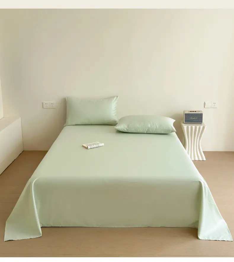 High-End 60-Count Long-Staple Cotton Pure Cotton Bed Sheet, Solid Color Pure Cotton Single-Piece Bed Cover, Soft and Silky Satin Series — feature 21