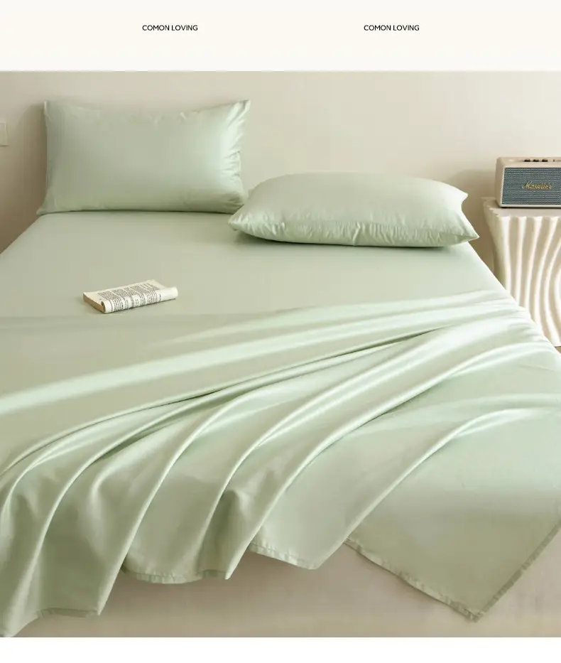High-End 60-Count Long-Staple Cotton Pure Cotton Bed Sheet, Solid Color Pure Cotton Single-Piece Bed Cover, Soft and Silky Satin Series — feature 4