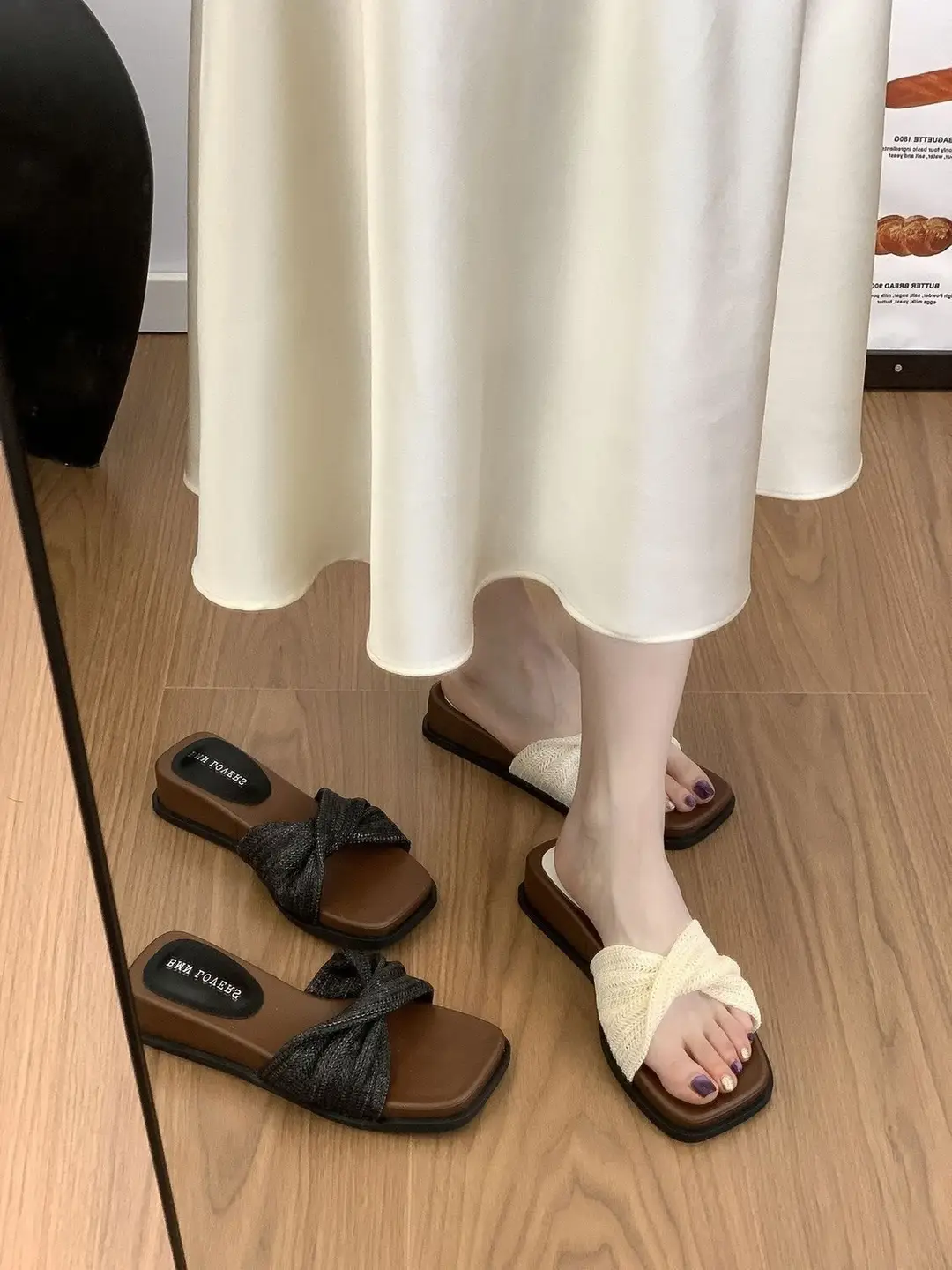 4cm Thick-Soled "Holiday Straw-Woven" French Retro Woven Slip-On Sandals for Women, Summer Outdoor Flip-Flops — feature 14