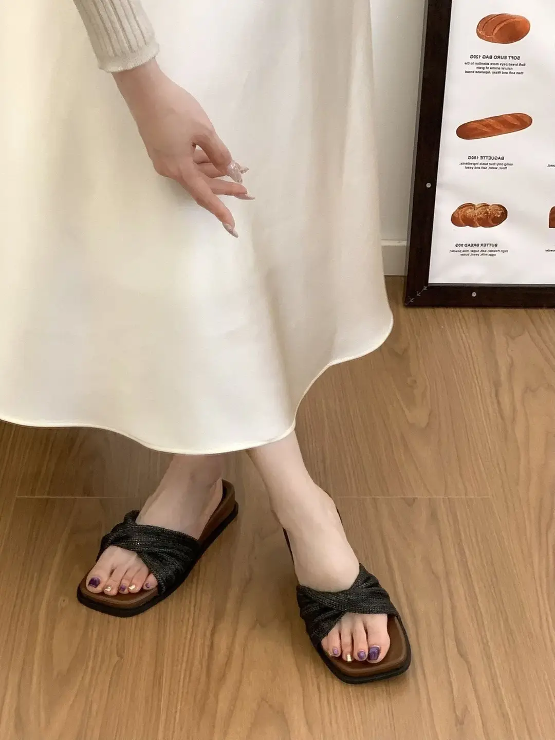 4cm Thick-Soled "Holiday Straw-Woven" French Retro Woven Slip-On Sandals for Women, Summer Outdoor Flip-Flops — feature 15