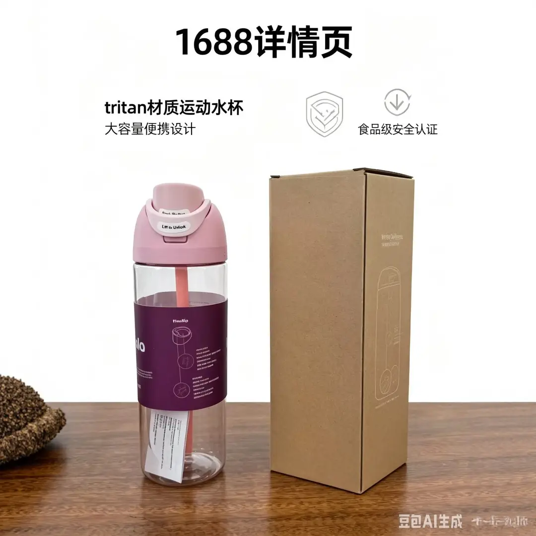 New Tritan Sports Water Cup, Portable Straw Cup, Large Capacity Leak-Proof Plastic Cup, Outdoor Car Cup