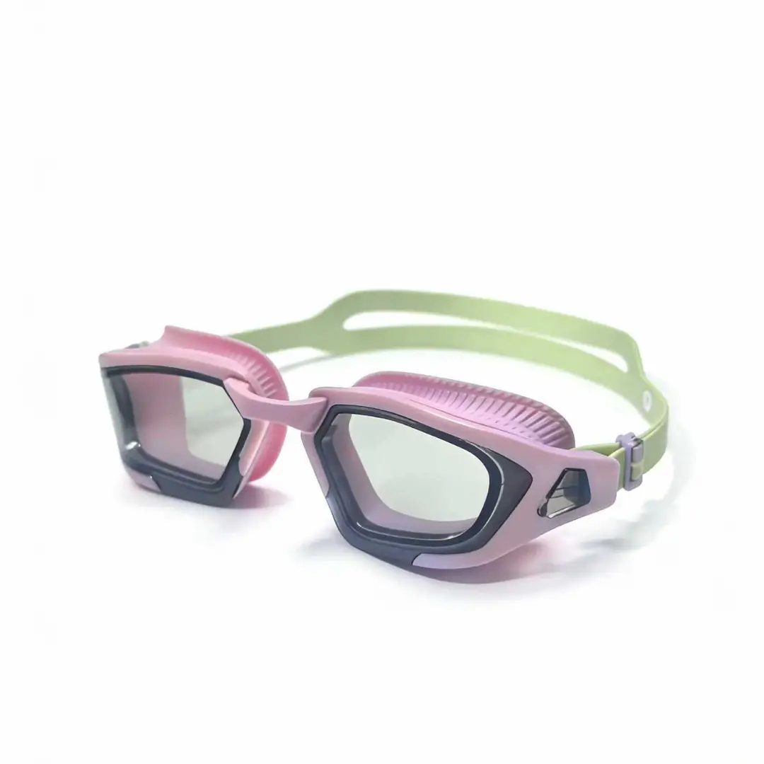 Children's Swimming Goggles Waterproof and Anti-Fog High-Definition Medium and Large Frame Swimming Goggles for Boys and Girls Professional Diving Goggles and Swimming Cap Set