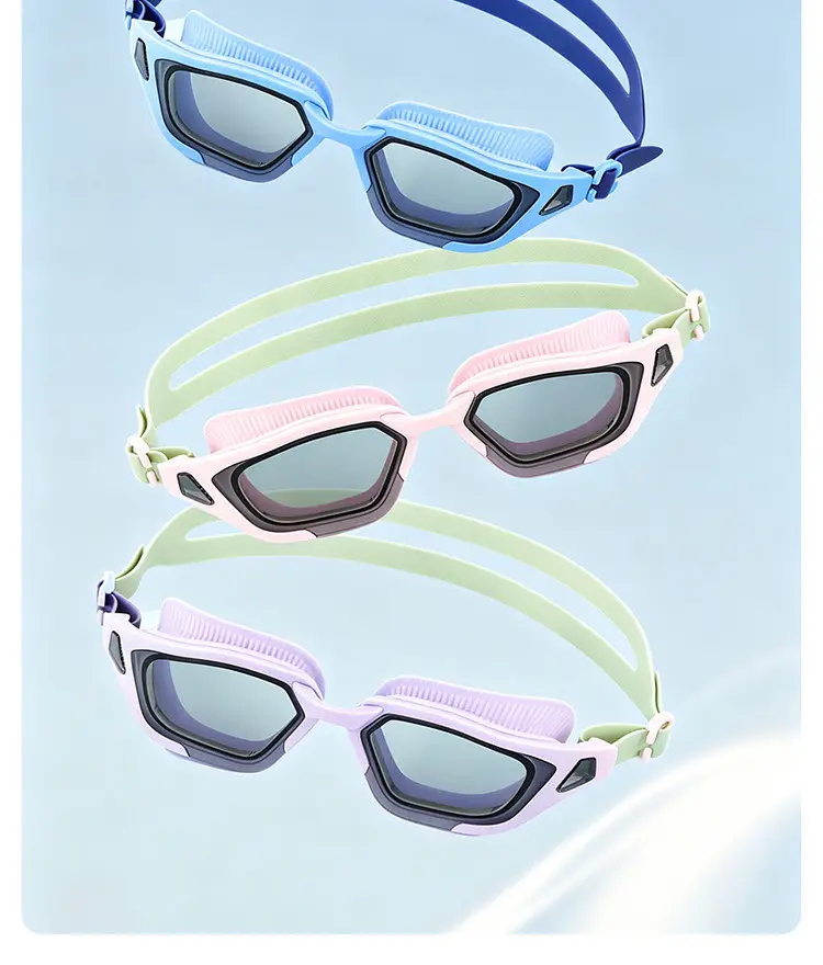 Children's Swimming Goggles Waterproof and Anti-Fog High-Definition Medium and Large Frame Swimming Goggles for Boys and Girls Professional Diving Goggles and Swimming Cap Set — feature 9