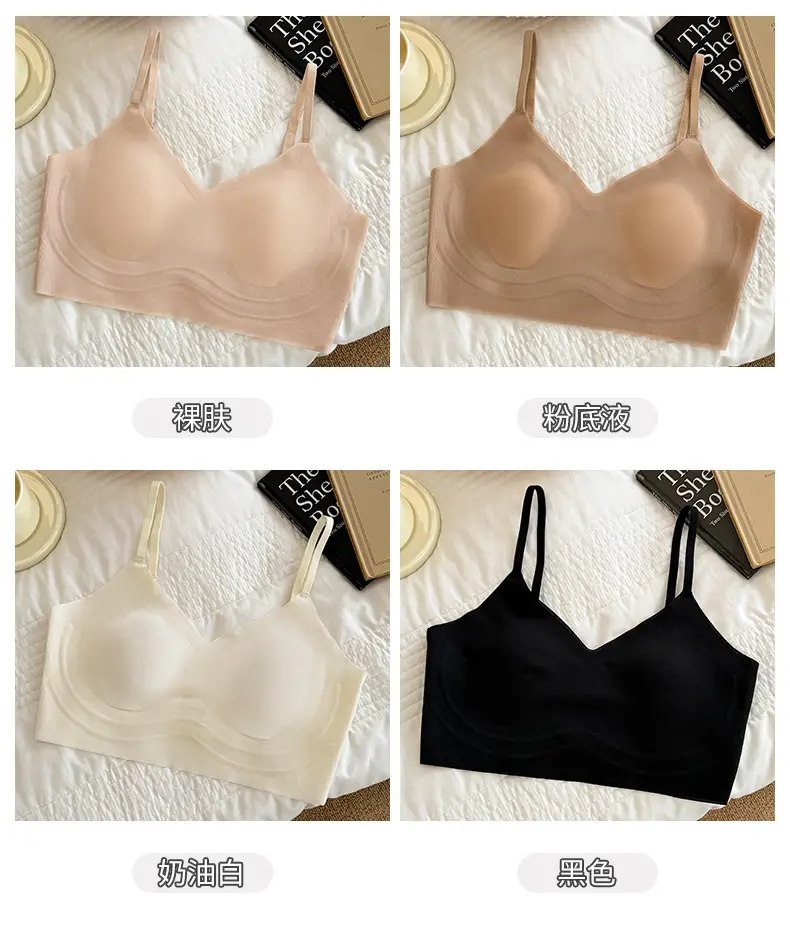 Seamless Plus-Size Women's Underwear, Invisible Bra, Breathable Jelly Wrap Bra, Large Bust Minimizing Fixed Cup Bra for Women — feature 11