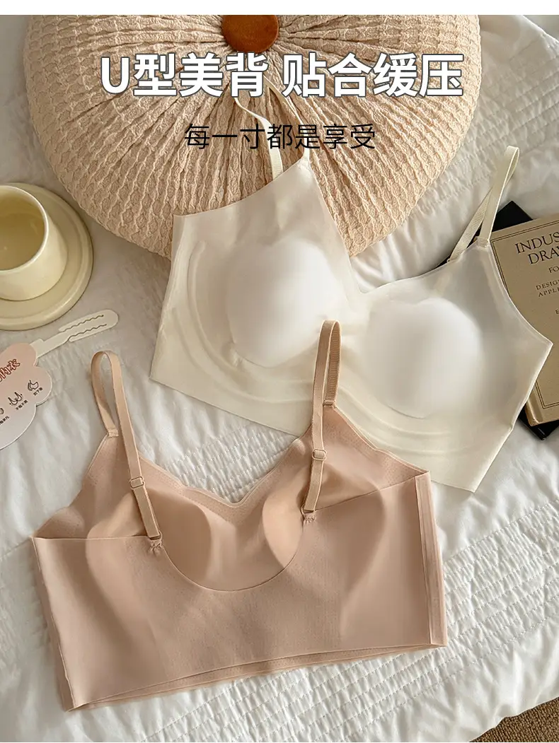 Seamless Plus-Size Women's Underwear, Invisible Bra, Breathable Jelly Wrap Bra, Large Bust Minimizing Fixed Cup Bra for Women — feature 7