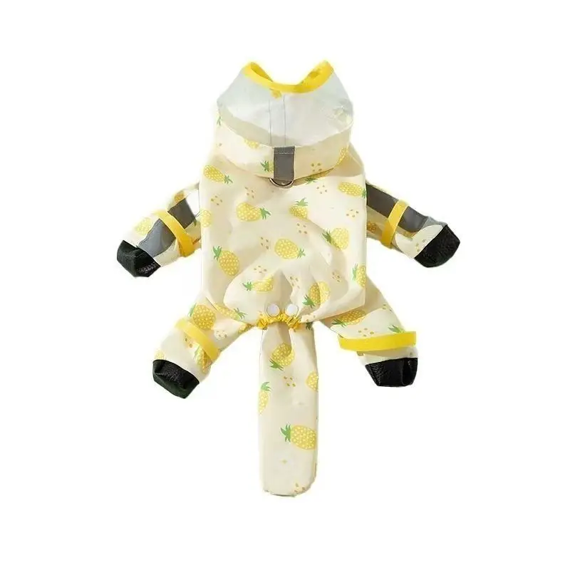Upgraded Dog Fruit-Patterned Four-Legged Raincoat with Leash Attachment, Fully Waterproof Pet Rain Poncho, Pet Clothing to Prevent Dirt — feature 9