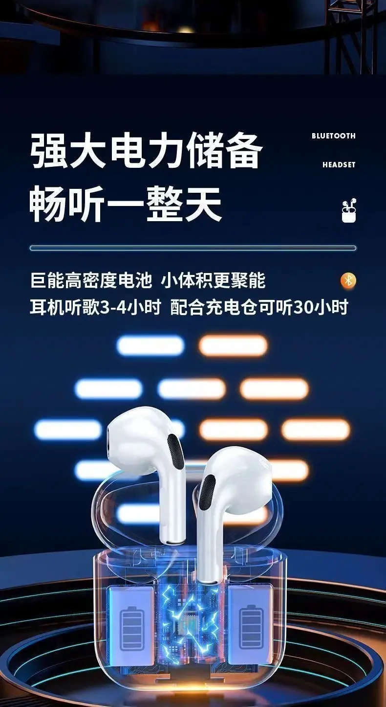 Huaqiangbei Wireless Bluetooth Earphones New Model Huaqiangbei Pro4 Semi-In-Ear High-Quality Noise-Cancelling Earphones Direct from the Source Factory — feature 13
