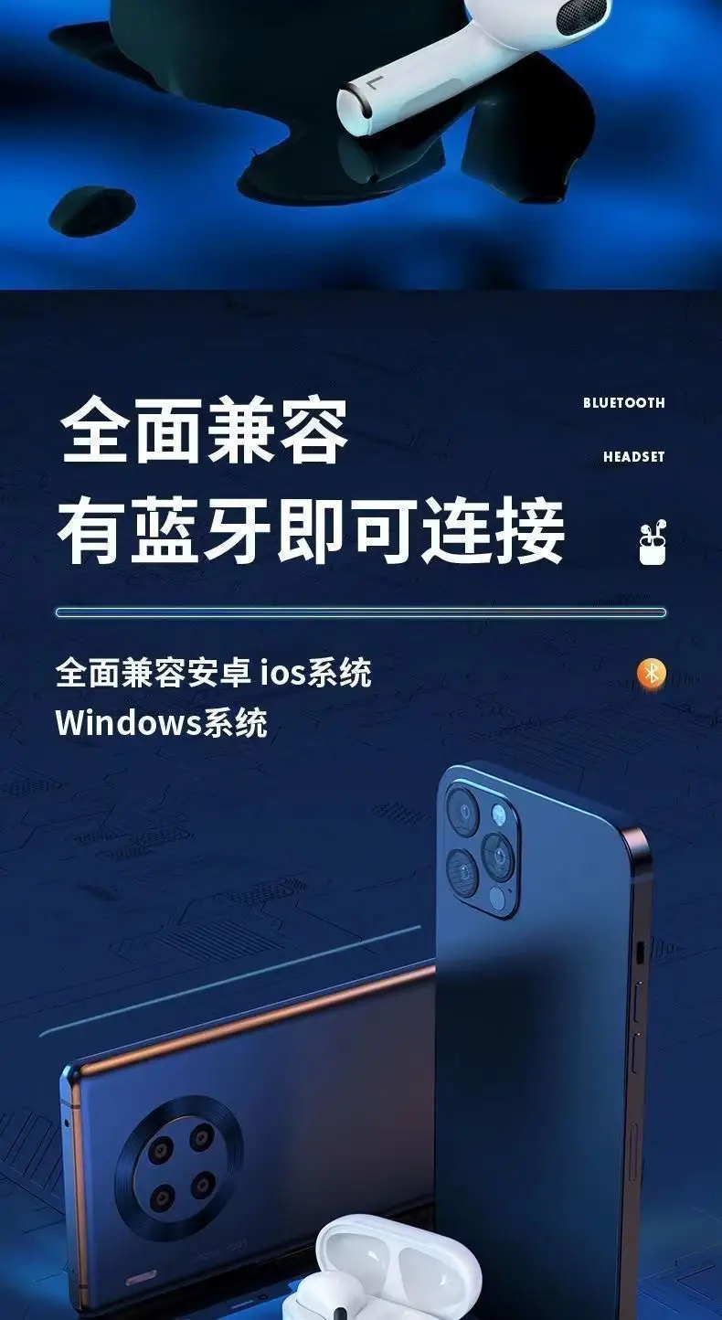 Huaqiangbei Wireless Bluetooth Earphones New Model Huaqiangbei Pro4 Semi-In-Ear High-Quality Noise-Cancelling Earphones Direct from the Source Factory — feature 19