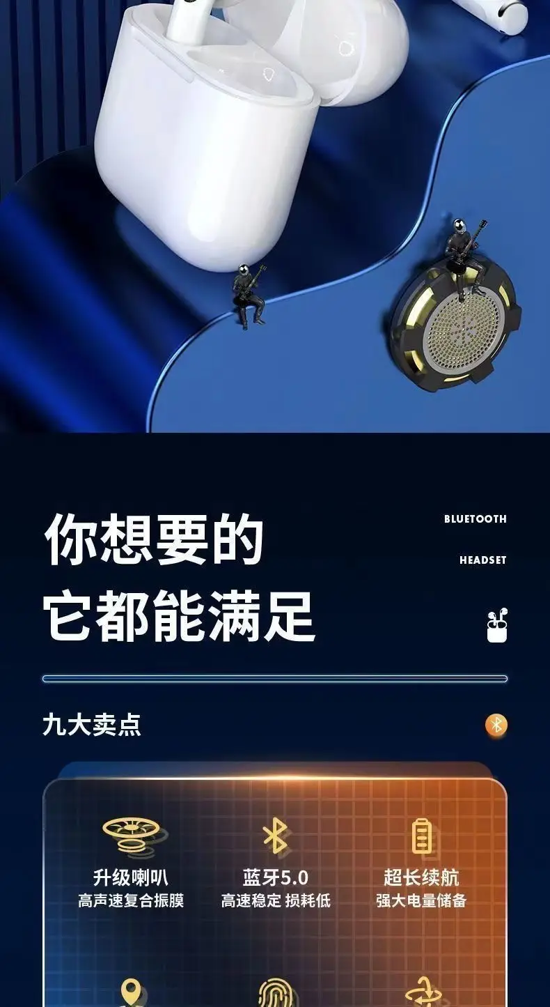 Huaqiangbei Wireless Bluetooth Earphones New Model Huaqiangbei Pro4 Semi-In-Ear High-Quality Noise-Cancelling Earphones Direct from the Source Factory — feature 4