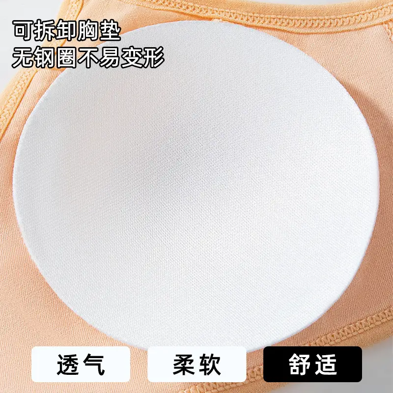 Teenage Girls' Underwear for the Developmental Period, Student-Friendly, Beautiful Back Design, Small Vest-Style, Fixed Cup, Thin, Wireless, Strapless Bra