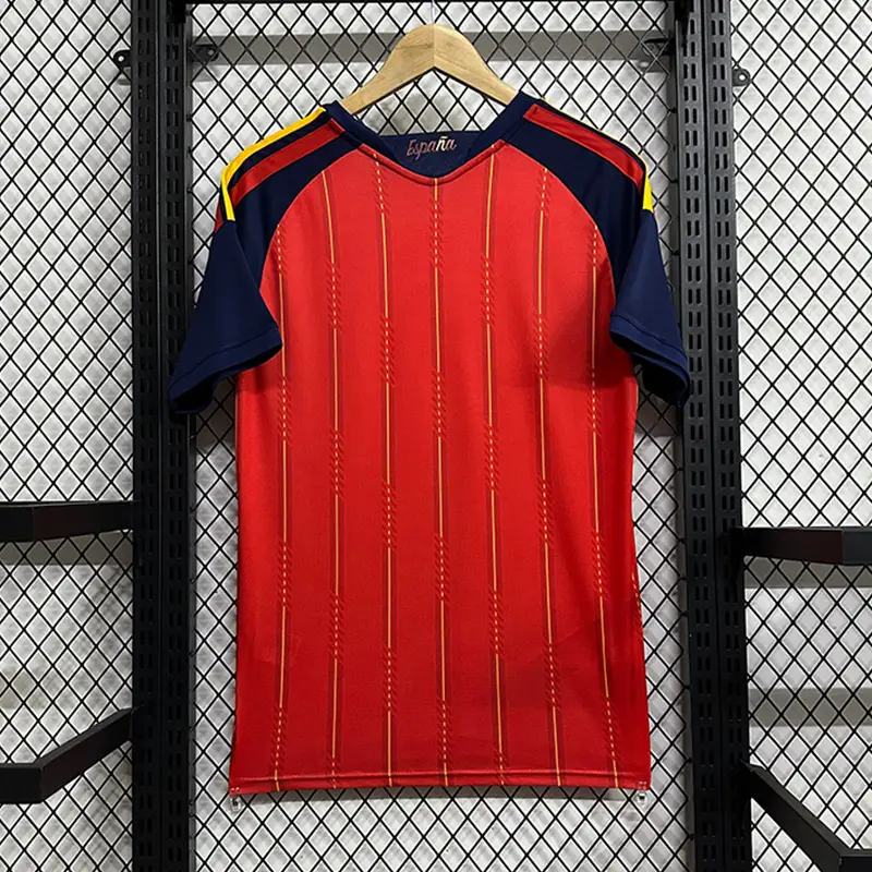 Spain Fan Edition Jersey World Cup National Team Football Uniform Short-Sleeved T-Shirt Cross-Border Custom Summer