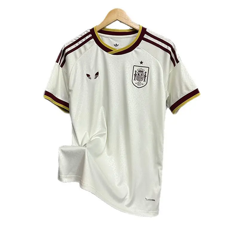 Spain Fan Edition Jersey World Cup National Team Football Uniform Short-Sleeved T-Shirt Cross-Border Custom Summer