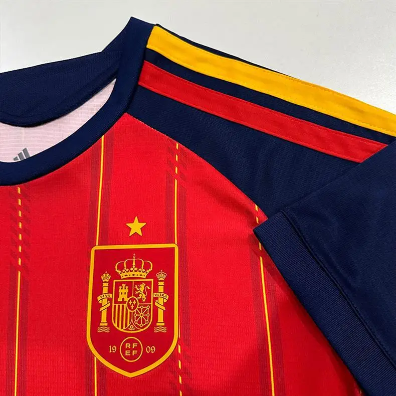 Spain Fan Edition Jersey World Cup National Team Football Uniform Short-Sleeved T-Shirt Cross-Border Custom Summer — feature 7