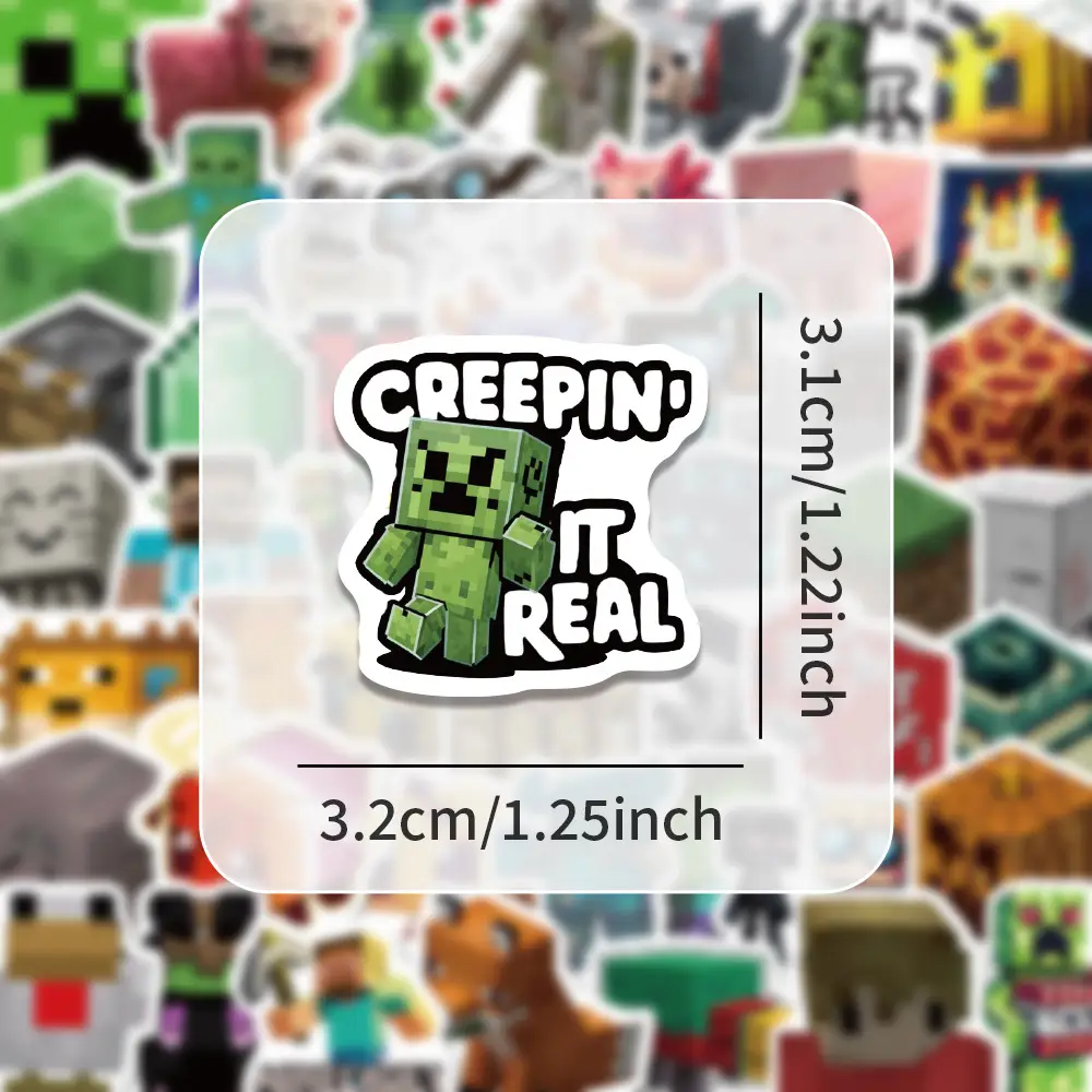 500 Pieces of Minecraft Graffiti Stickers for Decorating Notebooks, Polaroids, and Journals, Wholesale Pegboard Designs