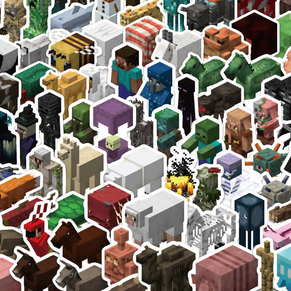 500 Pieces of Minecraft Graffiti Stickers for Decorating Notebooks, Polaroids, and Journals, Wholesale Pegboard Designs