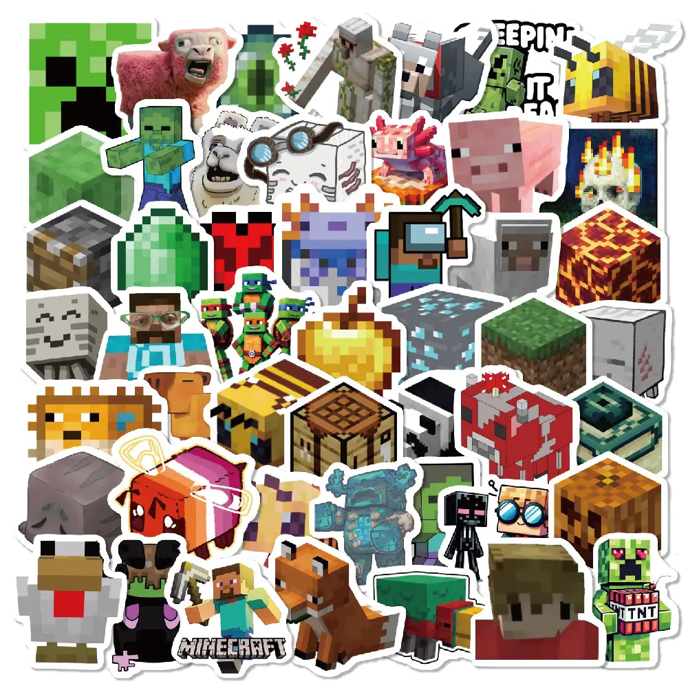 500 Pieces of Minecraft Graffiti Stickers for Decorating Notebooks, Polaroids, and Journals, Wholesale Pegboard Designs — feature 1