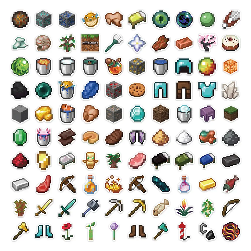 500 Pieces of Minecraft Graffiti Stickers for Decorating Notebooks, Polaroids, and Journals, Wholesale Pegboard Designs — feature 5