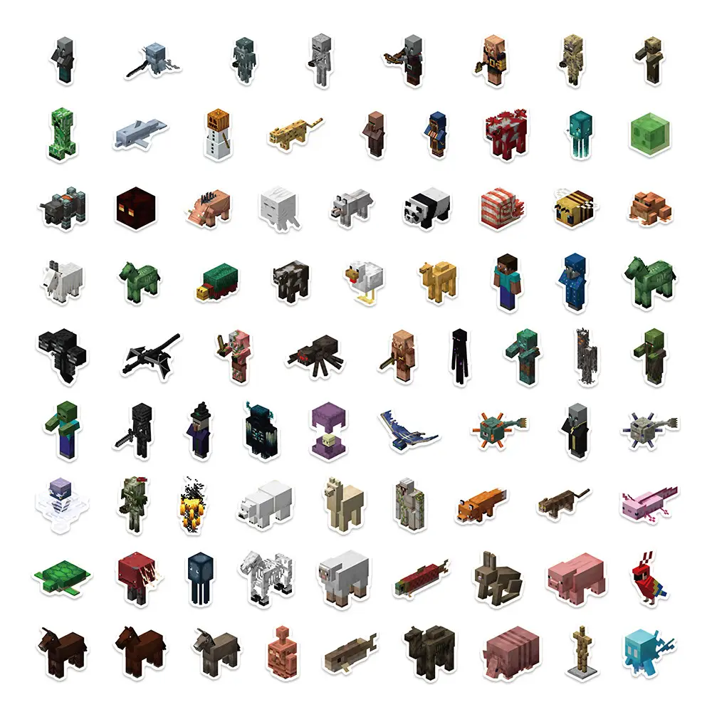500 Pieces of Minecraft Graffiti Stickers for Decorating Notebooks, Polaroids, and Journals, Wholesale Pegboard Designs