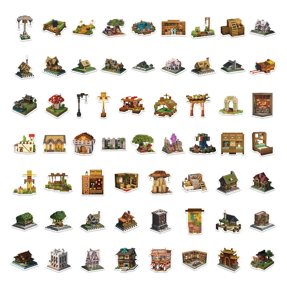 500 Pieces of Minecraft Graffiti Stickers for Decorating Notebooks, Polaroids, and Journals, Wholesale Pegboard Designs