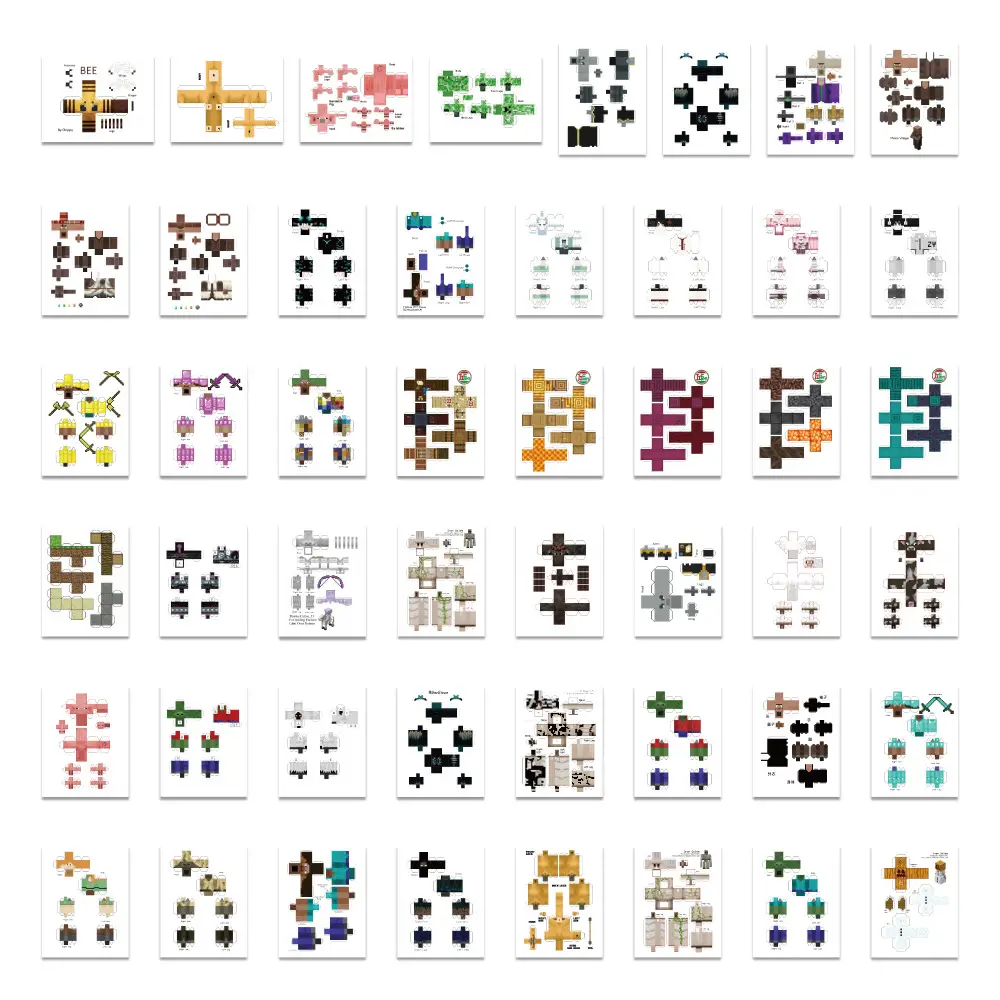 500 Pieces of Minecraft Graffiti Stickers for Decorating Notebooks, Polaroids, and Journals, Wholesale Pegboard Designs