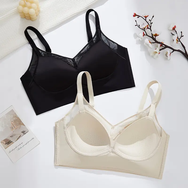Lace Bra for Large Busts That Makes Them Appear Smaller, Breathable, Wireless, Seamless, Lightweight, Supportive, and Enhances the Appearance of Small Busts