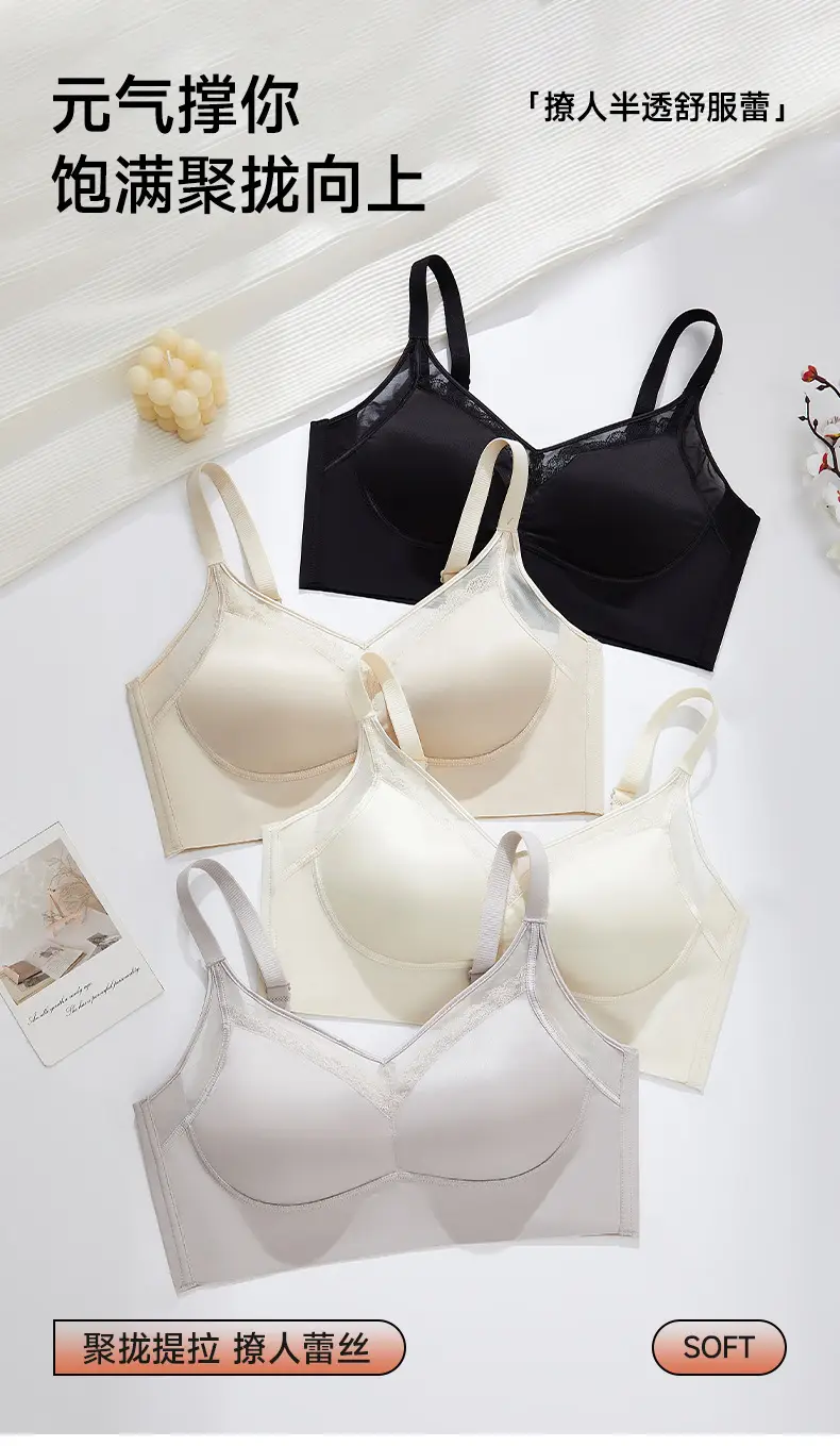 Lace Bra for Large Busts That Makes Them Appear Smaller, Breathable, Wireless, Seamless, Lightweight, Supportive, and Enhances the Appearance of Small Busts — feature 3