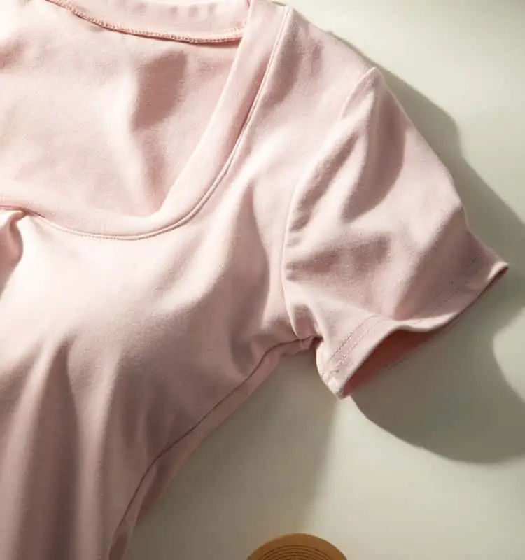 T-Shirt with Bra Padding for Small Busts, Summer Style, Enhances Appearance of Bust, Inner Wear Tank Top with Chest Pads, Short Sleeve — feature 5